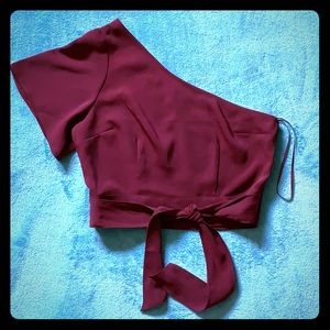 NWT Express one shoulder dressy crop top